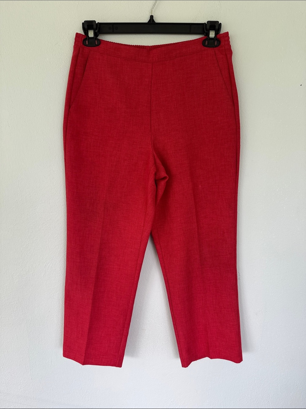 Alfred Dunner Petite brick red straight leg elastic waist casual trousers size 8 - Picture 2 of 10